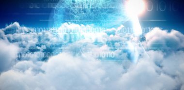 İkili kod ile mavi beyin arabiriminin birçok parçalardan oluşan imge