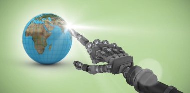 Bir şeye işaret eden robot kolu geri