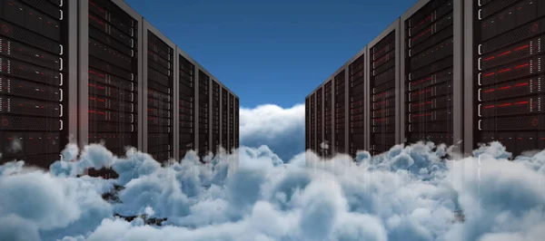 Composite image of server hallway — Stock Photo, Image