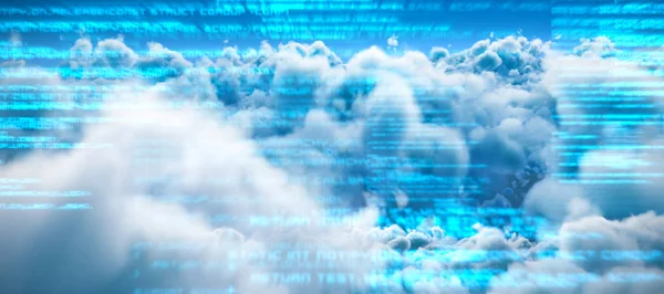Kompozit kép a felhők ellen, blue sky — Stock Fotó