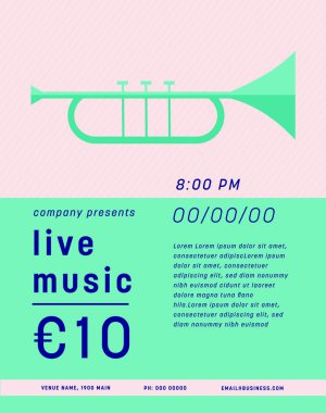 metin ve enstrüman simgesi olan konser pass