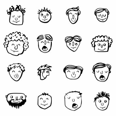 Baba yüzleri vektör Icon set