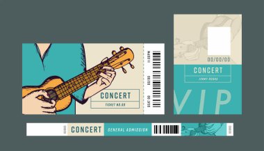 Concert pass with text clipart