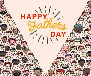 Vektör simge kümesi Babalar Günü tebrik kartı