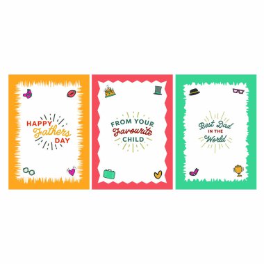 Babalar Günü tebrik kartı vektör ayarla