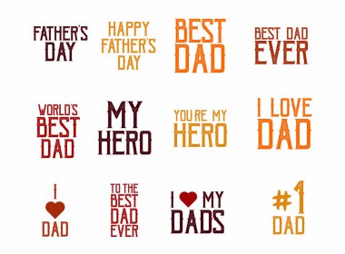 Vektör Icon set Babalar günü metin