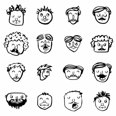 Baba yüzleri vektör Icon set