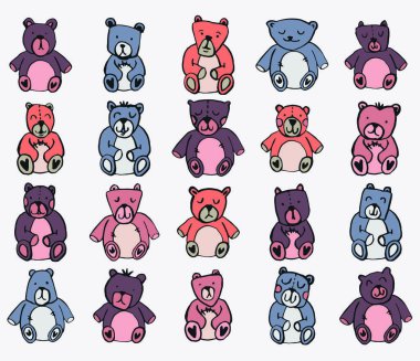 Oyuncak ayıların vektör Icon set
