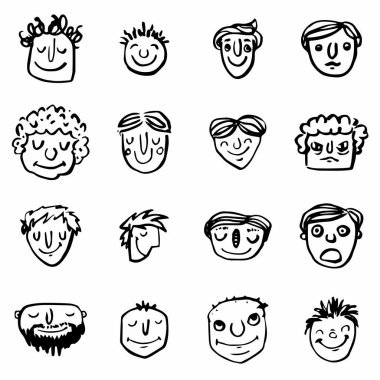 Baba yüzleri vektör Icon set