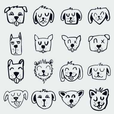 Vektör Icon set köpek ve kedi