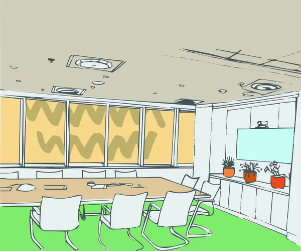 Illustrazione della sala conferenze vuota — Vettoriale Stock