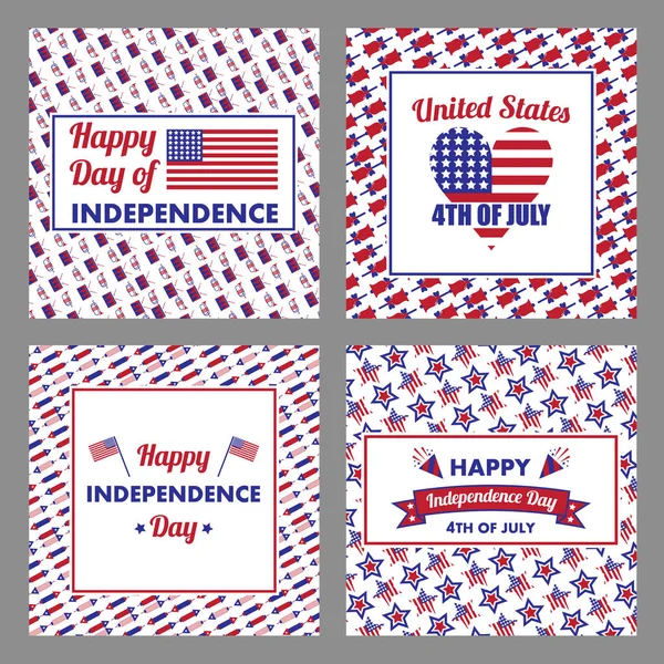 4th July with happy independence day text — Stock Vector