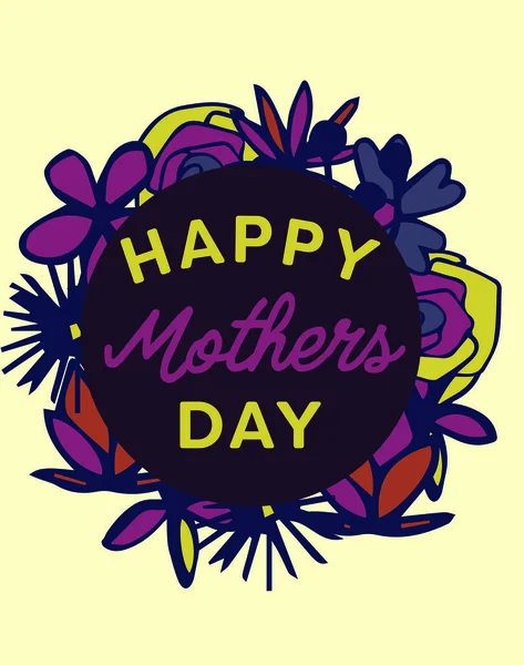 Cartão de dia das mães com mensagem feliz dia das mães — Vetor de Stock