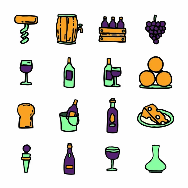 Vector icon set of winery — Stock Vector