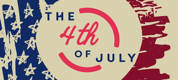 Ευχετήρια κάρτα με το τέταρτο του Ιουλίου μήνυμα — Διανυσματικό Αρχείο