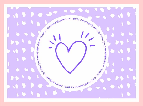 Vector de diseño del corazón en la tarjeta de felicitación — Vector de stock