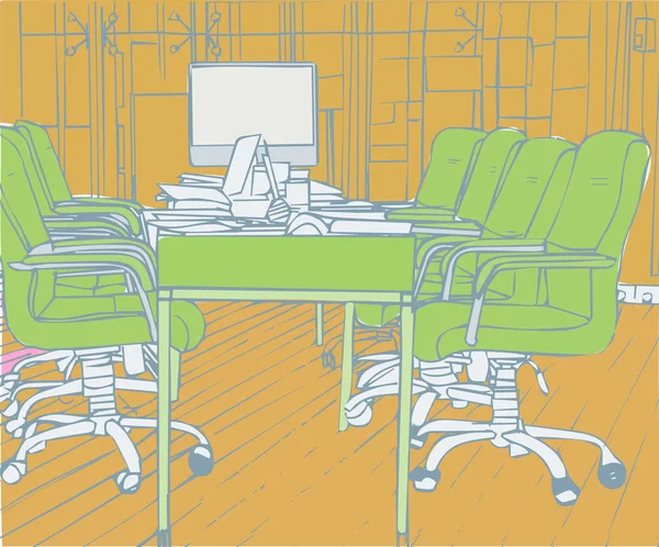 空着的会议室的插图 — 图库矢量图片