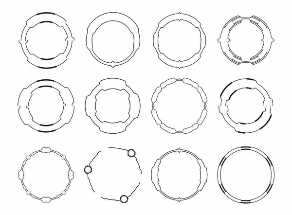 Ensemble d'icônes vectorielles de cadres circulaires — Image vectorielle