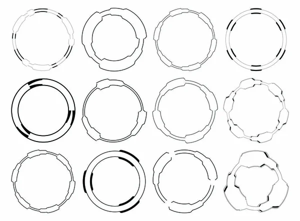Conjunto de iconos vectoriales de marcos circulares — Archivo Imágenes Vectoriales