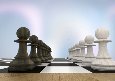 Mor arka plan karşı satranç taşları