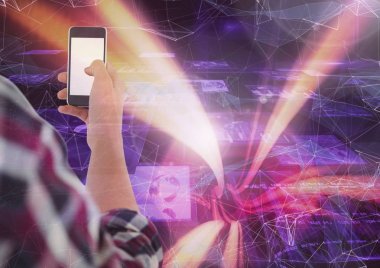 Arabirim üzerinde bir adam manifatura parçası