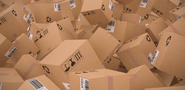 Karton kutu 3d görüntünün bileşik görüntü