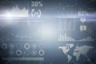 Siyah arka plan tonları ile bileşik 3d görüntü