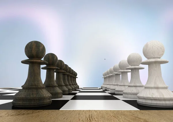 Chess pieces against purple background — Stock Photo, Image