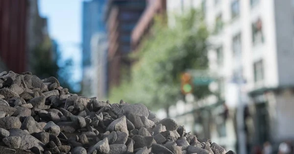 3D rakás kő törmelék városban — Stock Fotó