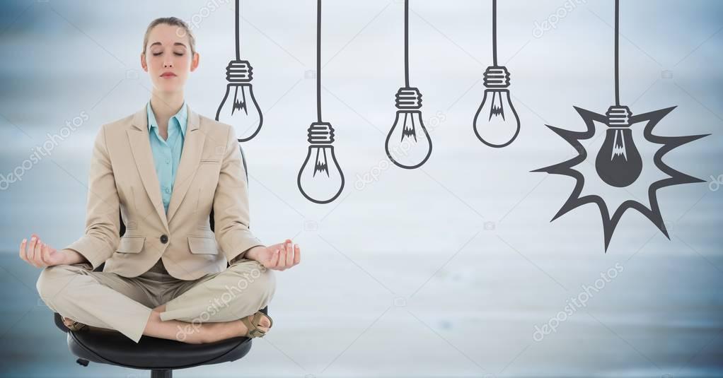 Business woman meditating 