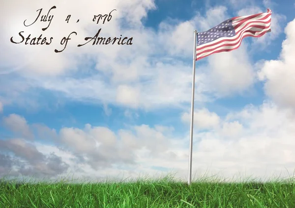 3 d のアメリカ国旗の合成画像 — ストック写真