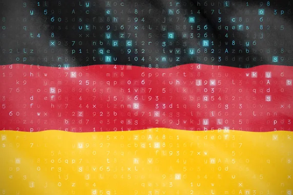Vírus contra bandeira nacional alemã — Fotografia de Stock