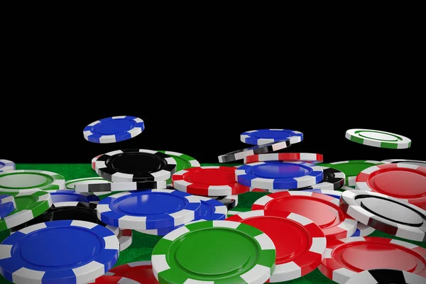 Szerencsejáték-zseton-fekete háttér — Stock Fotó