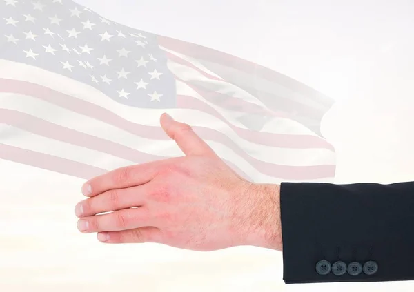 Teil eines Mannes gegen amerikanische Flagge — Stockfoto