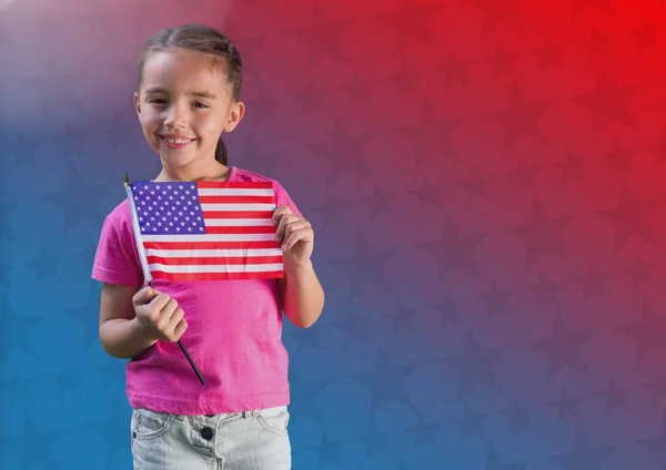 Bambino con una bandiera americana — Foto Stock
