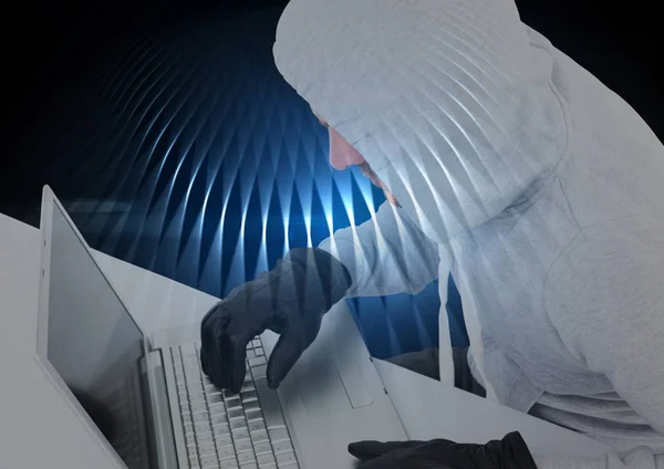 Hacker pracující na laptop — Stock fotografie