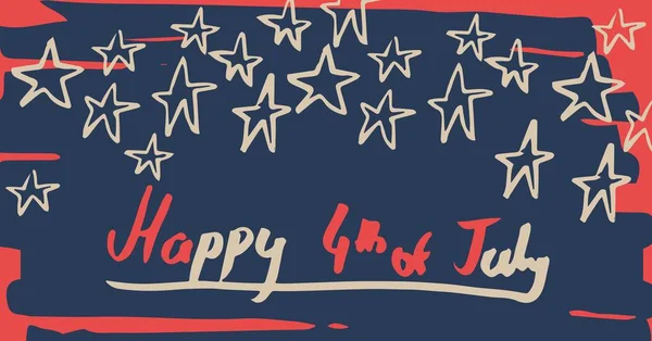 Cream and red fourth of July graphic — Stock Photo, Image