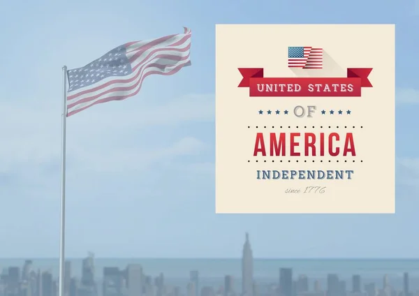 Självständighetsdagen design mot fladdrade flagga — Stockfoto