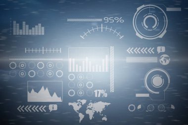 Bileşik 3d görüntü bağlantı nokta mavi zemin üzerine