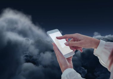 3d karanlık bulutlu gökyüzü el manifatura