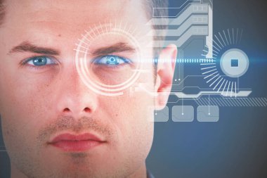 Yakın çekim yakışıklı adam portresi bileşik 3d görüntü