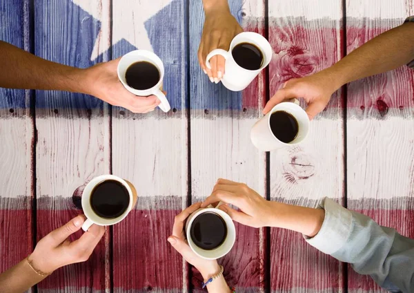 Friends having a coffee together