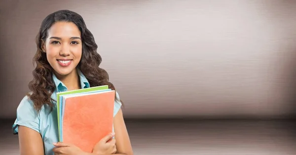 College student met boeken — Stockfoto