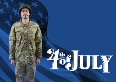 Amerikan bayrağı karşı askeri ayakta