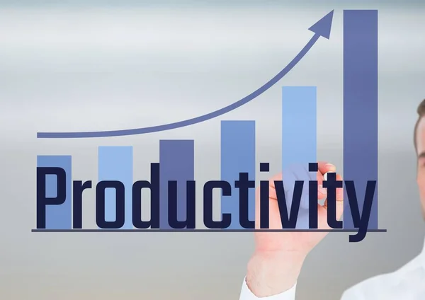 Produtividade com gráfico de barras — Fotografia de Stock