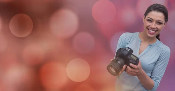 Fotógrafo na frente das luzes — Fotografia de Stock