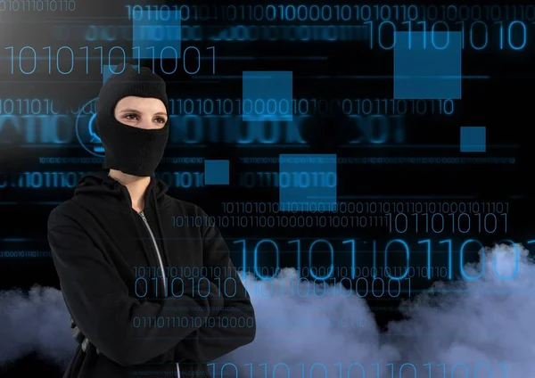 Digitale composiet van Hacker — Stockfoto