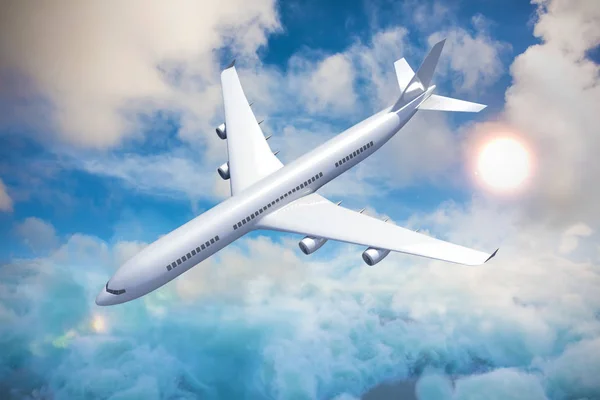 Grafik uçağın bileşik 3d görüntü — Stok fotoğraf