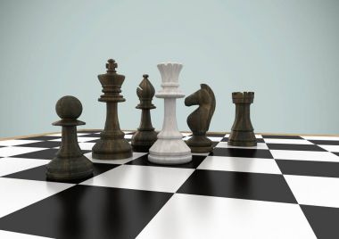 3d satranç adet gri arka plan dijital bileşik