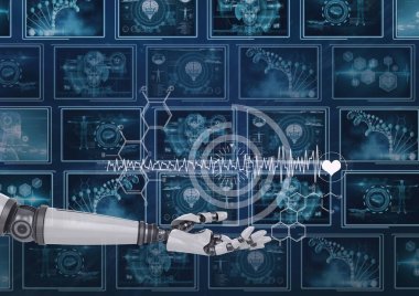 3d 3d robot el arabirimleri tıp ile arka plan ile etkileşim arabirimleri